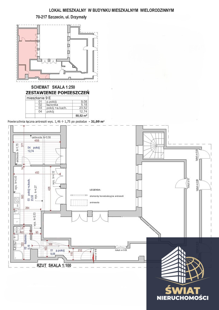 Mieszkanie Sprzedaż Szczecin Śródmieście-Centrum Michała Drzymały 1
