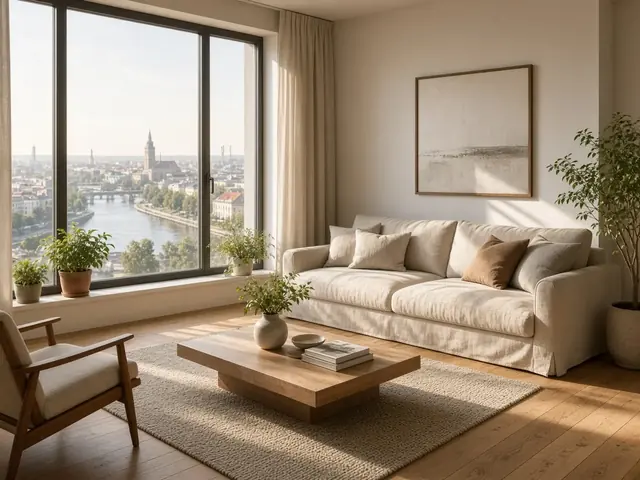 Jasny salon mieszkania na sprzedaż — katalog ZSWO