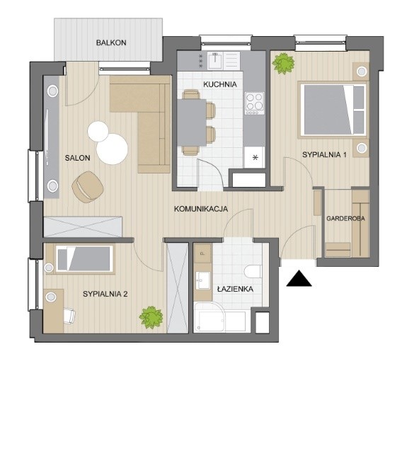 Polecam 3-pokojowe mieszkanie pow 61 m2, Gumieńce