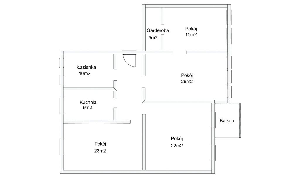 Centrum - 114 m2 - 4 pok. +  balkon