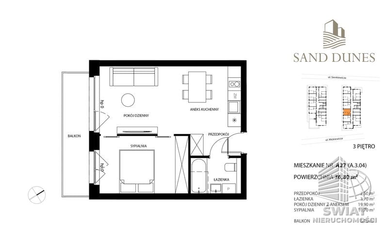 Mieszkanie na sprzedaż, Dziwnów, 2 pokoje, 37 m² — FKT24868, zdjęcie 2