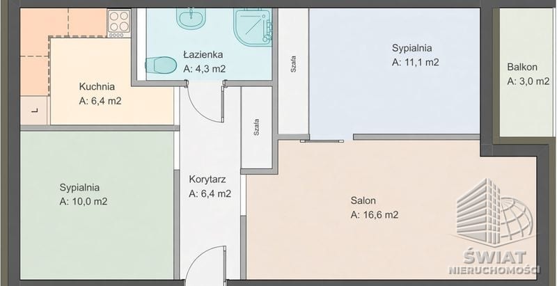 Mieszkanie na sprzedaż, Police, 3 pokoje, 53 m² — LOK21720, zdjęcie 8