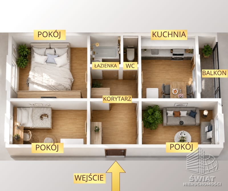 Mieszkanie na sprzedaż, Pyrzyce, 3 pokoje, 63 m² — 581/11683/OMS, zdjęcie 4