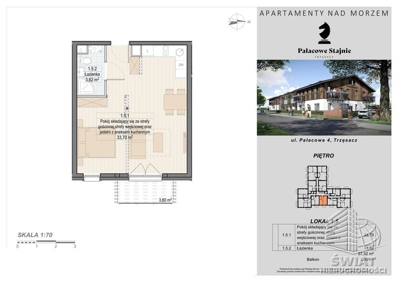 Mieszkanie na sprzedaż, Rewal Trzęsacz, 2 pokoje, 37 m² — ARK26001, zdjęcie 8