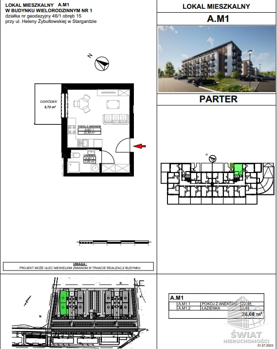 Mieszkanie na sprzedaż, Stargard, 1 pokój, 27 m² — HES29100, zdjęcie 5