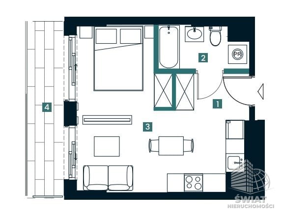 Mieszkanie na sprzedaż, Świnoujście, 2 pokoje, 28 m² — MAP23154, zdjęcie 1