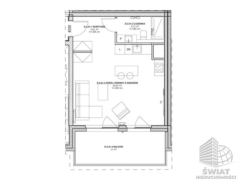 Mieszkanie na sprzedaż, Szczecin Centrum, 1 pokój, 36 m² — BON48655, zdjęcie 2