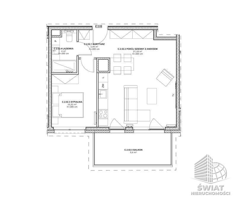 Mieszkanie na sprzedaż, Szczecin Centrum, 2 pokoje, 45 m² — BON48752, zdjęcie 3