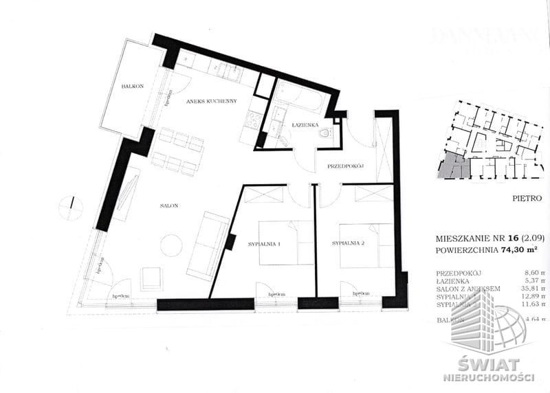 Mieszkanie na sprzedaż, Szczecin Centrum, 3 pokoje, 73 m² — FKT24949, zdjęcie 1