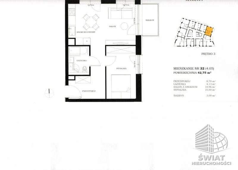 Mieszkanie na sprzedaż, Szczecin Centrum, 2 pokoje, 43 m² — FKT25211, zdjęcie 1
