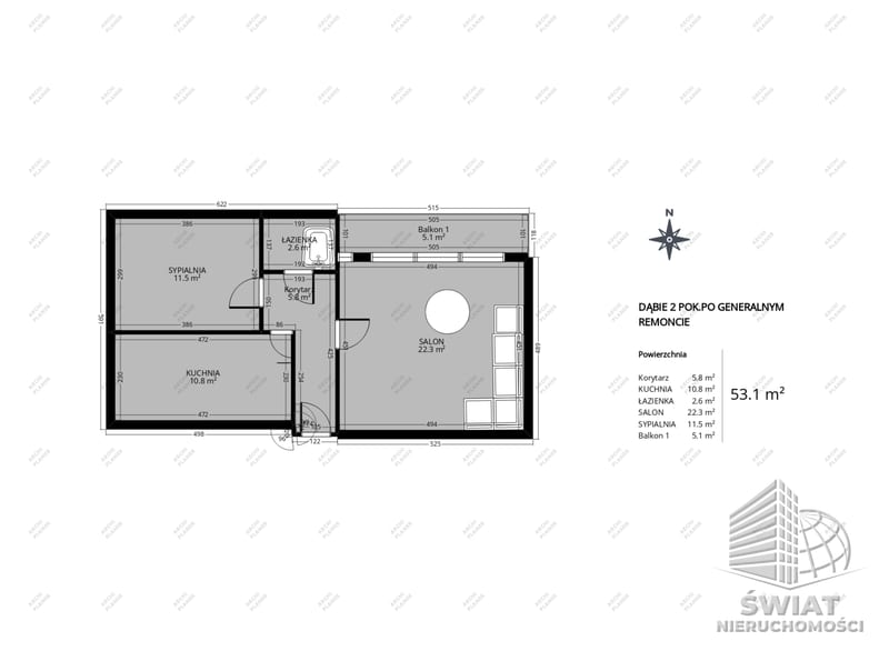 Mieszkanie na sprzedaż, Szczecin Dąbie, 2 pokoje, 53 m² — BON49507, zdjęcie 2