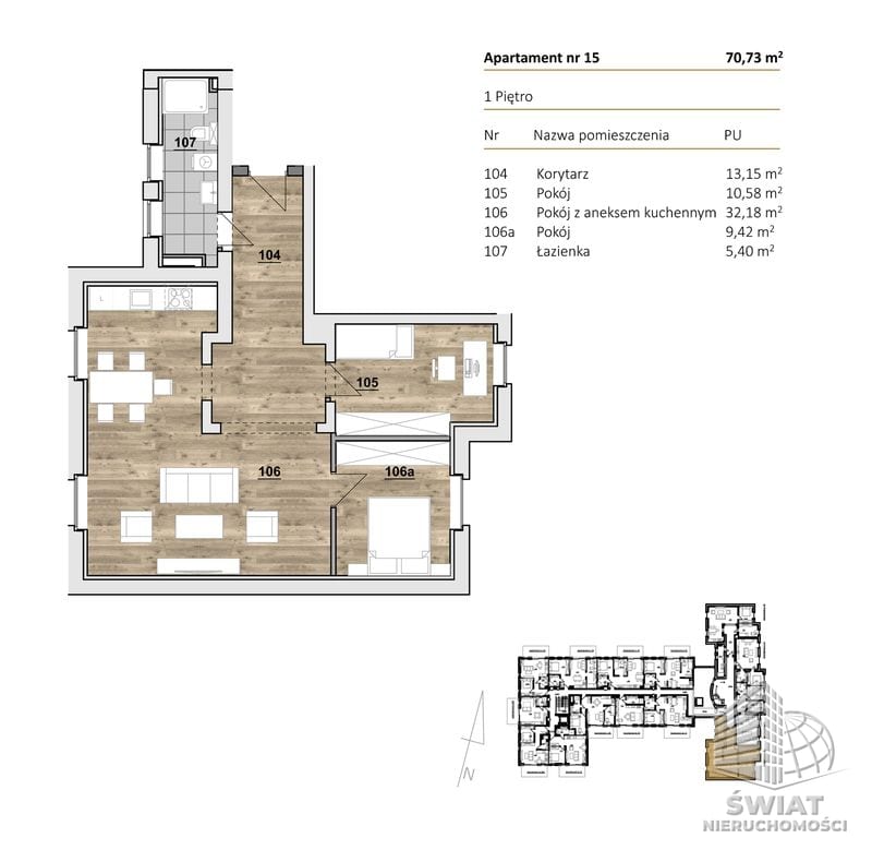 Mieszkanie na sprzedaż, Szczecin Dąbie, 3 pokoje, 71 m² — CIE24905, zdjęcie 1
