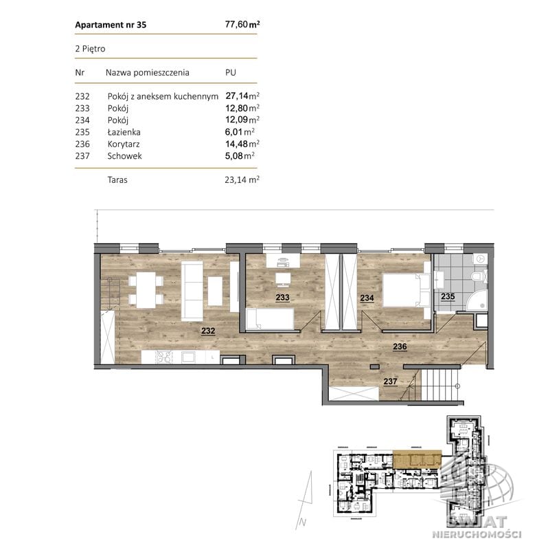 Mieszkanie na sprzedaż, Szczecin Dąbie, 3 pokoje, 78 m² — CIE24909, zdjęcie 1