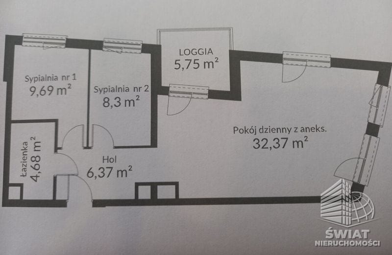 Mieszkanie na sprzedaż, Szczecin Łasztownia, 3 pokoje, 61 m² — SWN32824, zdjęcie 2