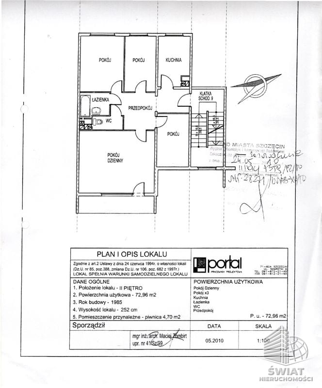 Mieszkanie na sprzedaż, Szczecin Niebuszewo, 4 pokoje, 73 m² — FKT25301, zdjęcie 3