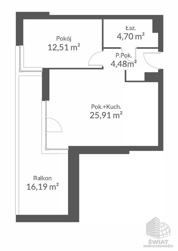 Mieszkanie na sprzedaż, Szczecin os. Słoneczne, 2 pokoje, 48 m² — BON49312, zdjęcie 2