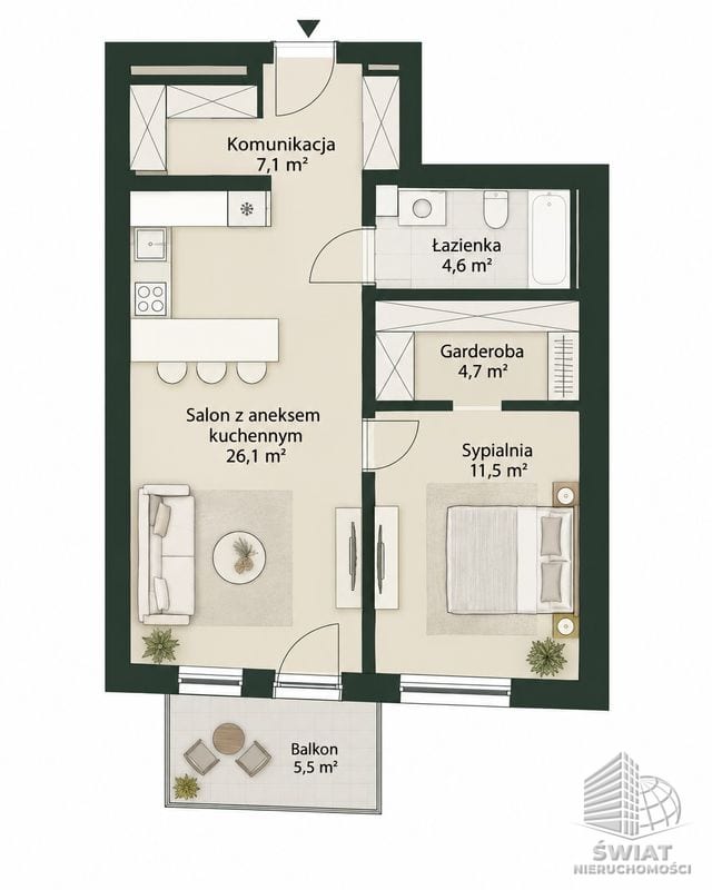 Mieszkanie na sprzedaż, Szczecin Podjuchy, 2 pokoje, 54 m² — ROY04706, zdjęcie 3