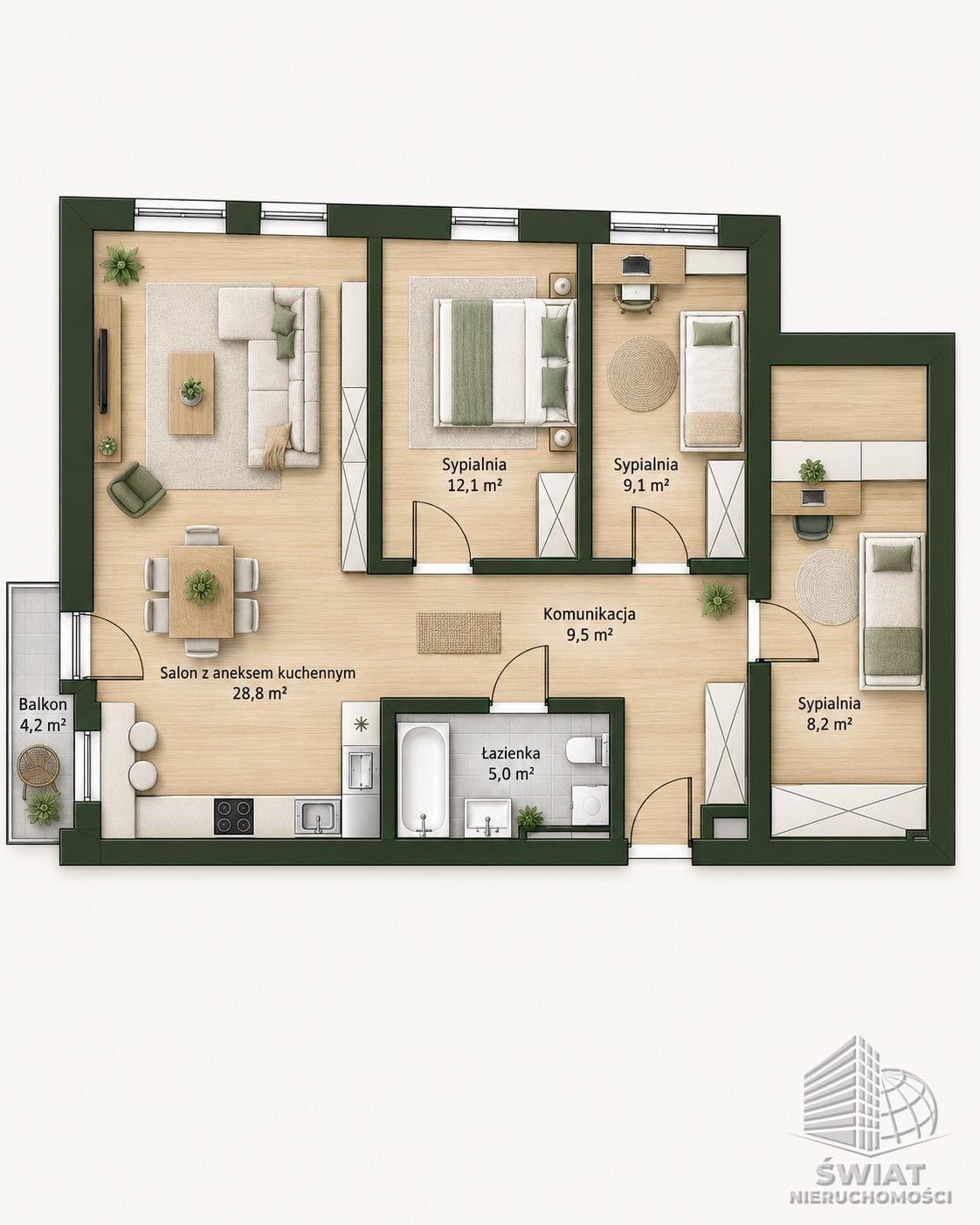 Mieszkanie na sprzedaż, Szczecin Podjuchy, 4 pokoje, 78 m² — ROY04707, zdjęcie 1