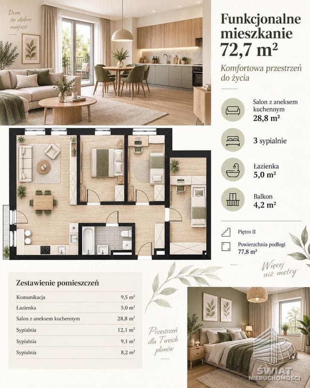 Mieszkanie na sprzedaż, Szczecin Podjuchy, 4 pokoje, 78 m² — ROY04707, zdjęcie 3