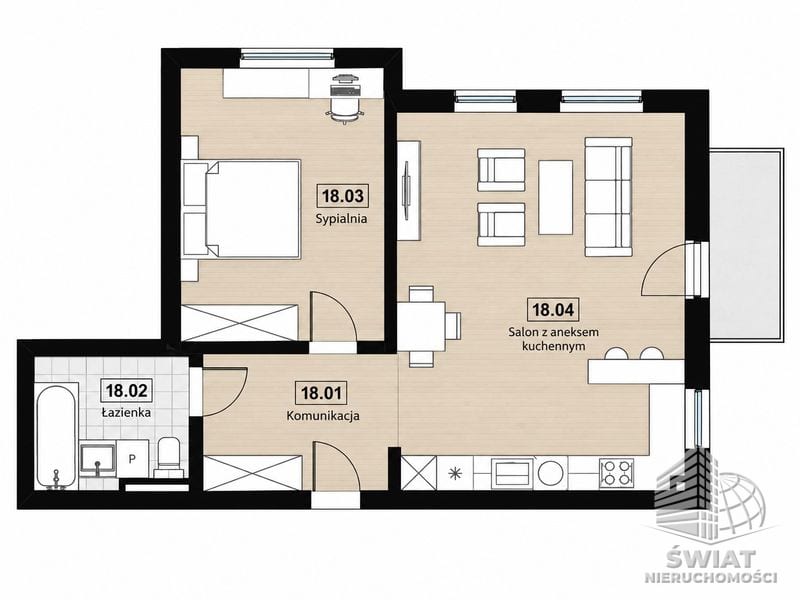 Mieszkanie na sprzedaż, Szczecin Podjuchy, 2 pokoje, 56 m² — ROY04708, zdjęcie 2