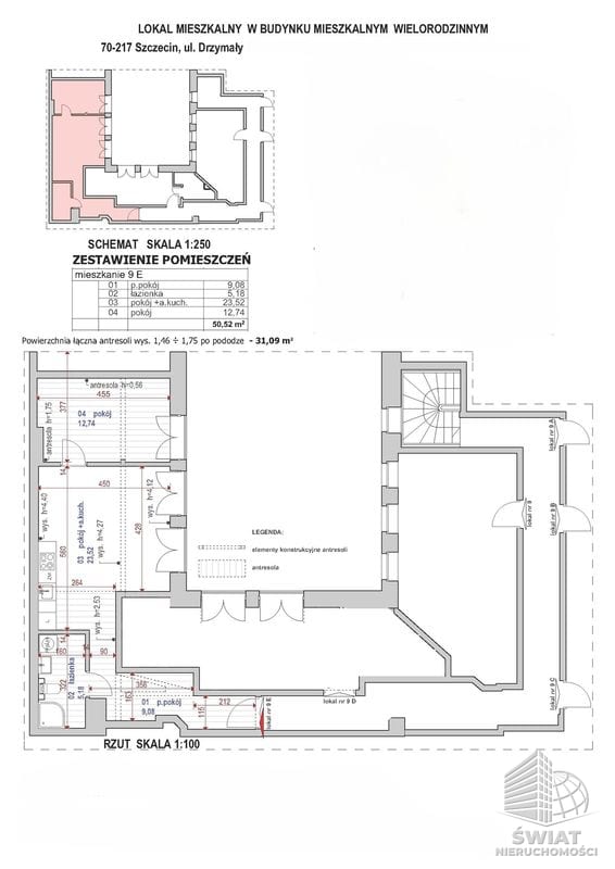 Mieszkanie na sprzedaż, Szczecin Śródmieście-Centrum, 3 pokoje, 66 m² — BON50073, zdjęcie 2