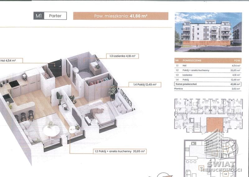 Mieszkanie na sprzedaż, Szczecin Stołczyn, 2 pokoje, 41 m² — CIE24654, zdjęcie 1