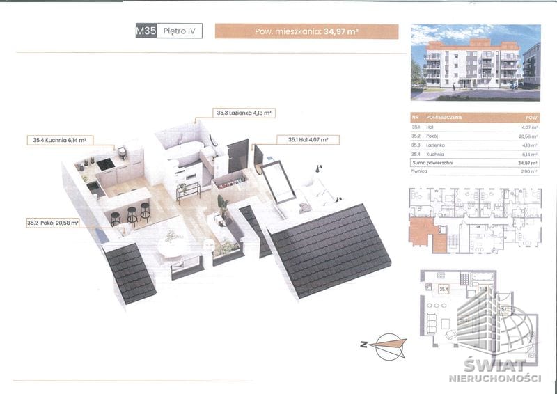 Mieszkanie na sprzedaż, Szczecin Stołczyn, 1 pokój, 39 m² — CIE24682, zdjęcie 1