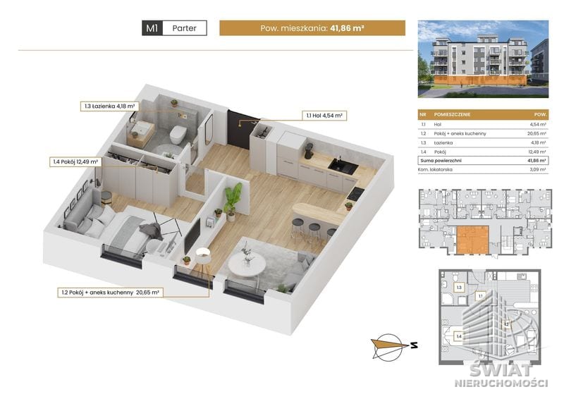 Mieszkanie na sprzedaż, Szczecin Stołczyn, 2 pokoje, 42 m² — CIE25006, zdjęcie 1