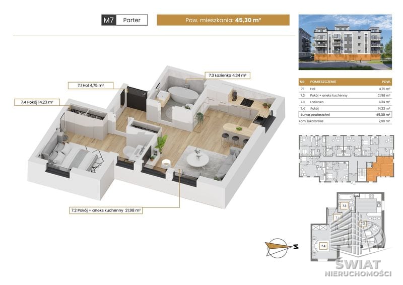 Mieszkanie na sprzedaż, Szczecin Stołczyn, 2 pokoje, 45 m² — CIE25014, zdjęcie 1