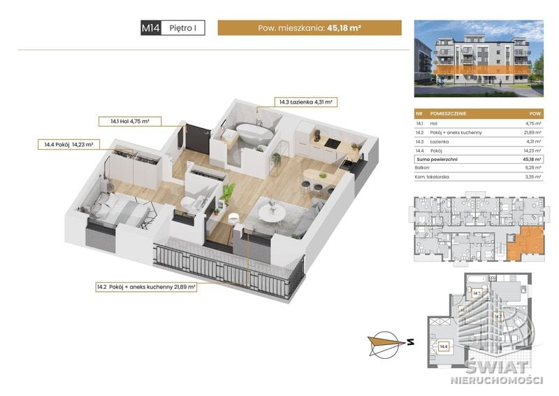 Mieszkanie na sprzedaż, Szczecin Stołczyn, 2 pokoje, 45 m² — CIE25021, zdjęcie 1