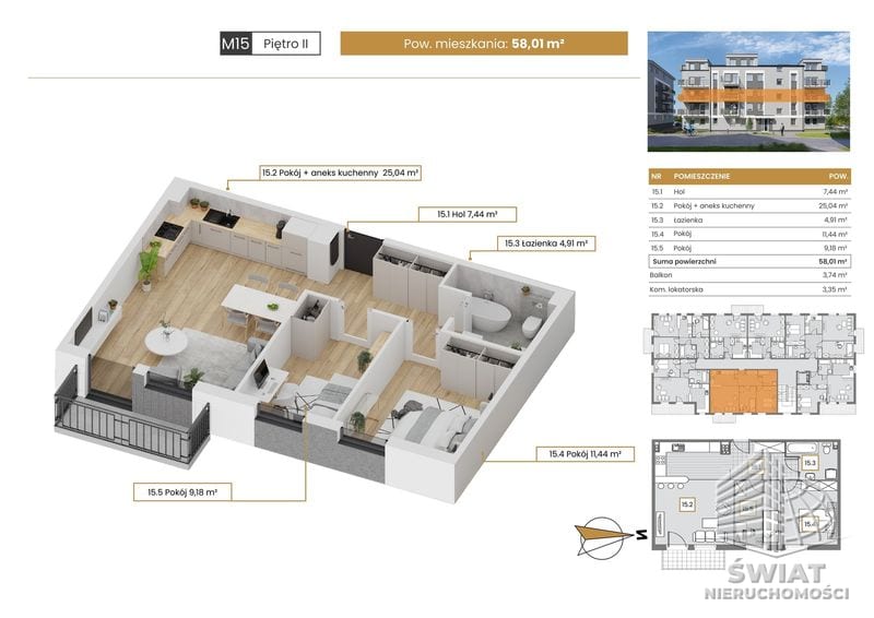 Mieszkanie na sprzedaż, Szczecin Stołczyn, 3 pokoje, 58 m² — CIE25022, zdjęcie 1