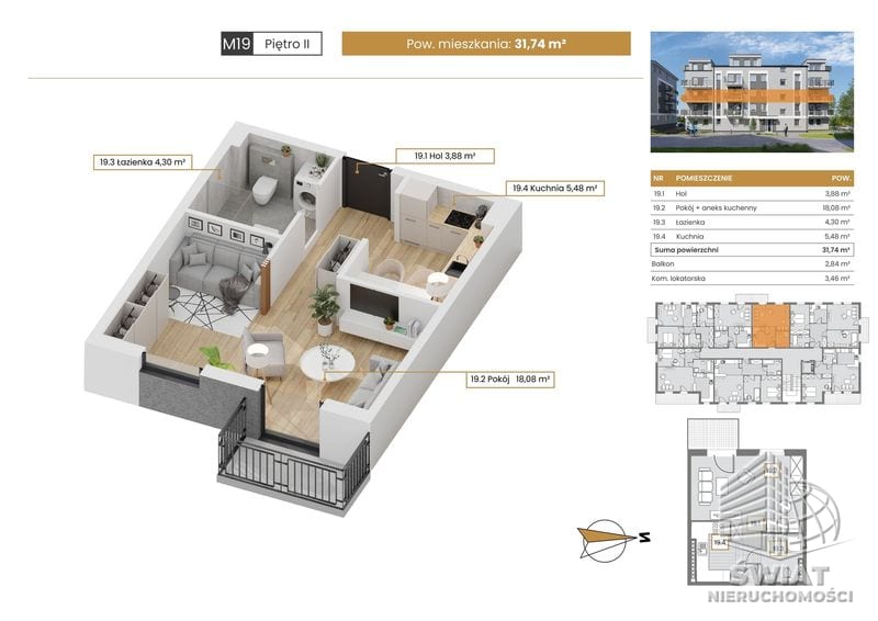 Mieszkanie na sprzedaż, Szczecin Stołczyn, 1 pokój, 32 m² — CIE25025, zdjęcie 1