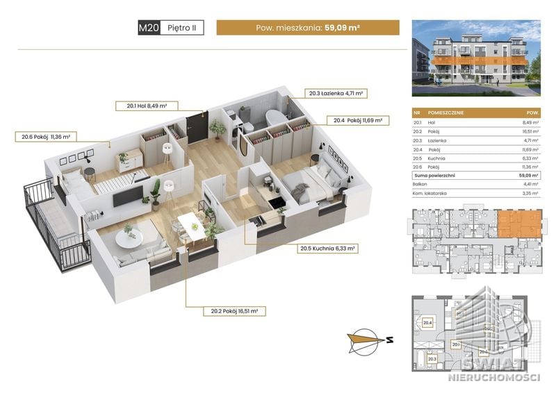 Mieszkanie na sprzedaż, Szczecin Stołczyn, 3 pokoje, 59 m² — CIE25026, zdjęcie 1