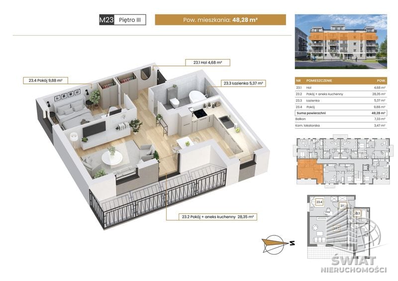Mieszkanie na sprzedaż, Szczecin Stołczyn, 2 pokoje, 48 m² — CIE25029, zdjęcie 1