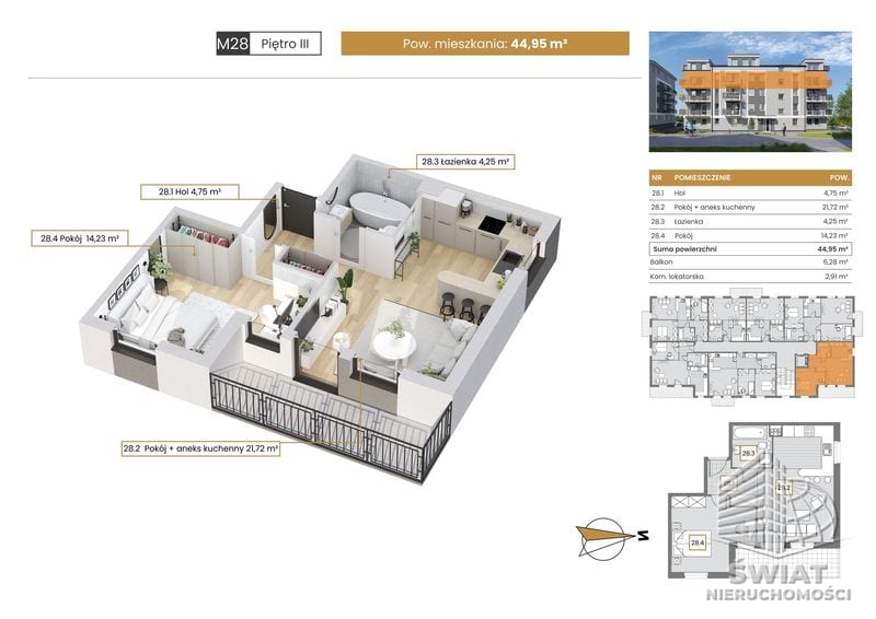 Mieszkanie na sprzedaż, Szczecin Stołczyn, 2 pokoje, 45 m² — CIE25033, zdjęcie 1