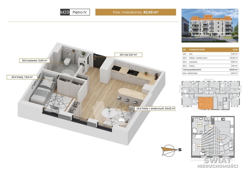 Mieszkanie na sprzedaż, Szczecin Stołczyn, 2 pokoje, 42 m² — CIE25035, zdjęcie 1