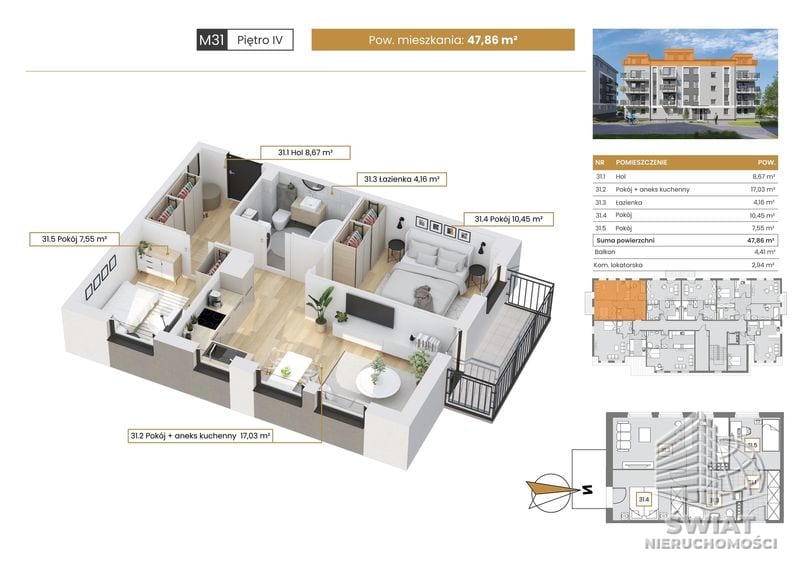 Mieszkanie na sprzedaż, Szczecin Stołczyn, 3 pokoje, 48 m² — CIE25037, zdjęcie 1