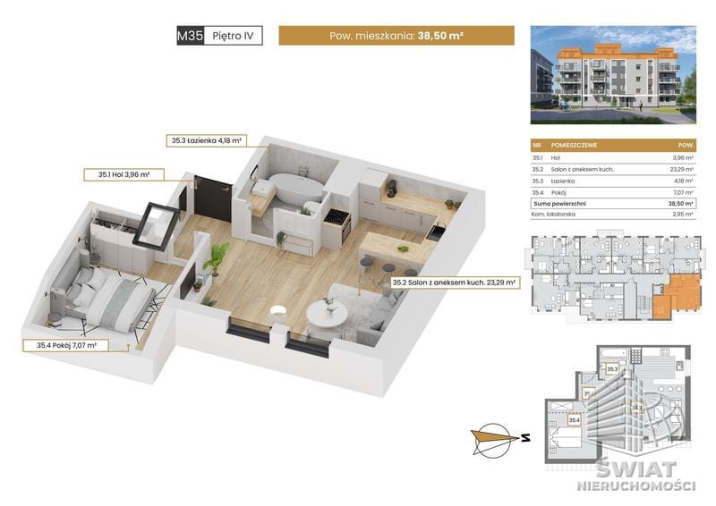 Mieszkanie na sprzedaż, Szczecin Stołczyn, 2 pokoje, 39 m² — CIE25041, zdjęcie 1
