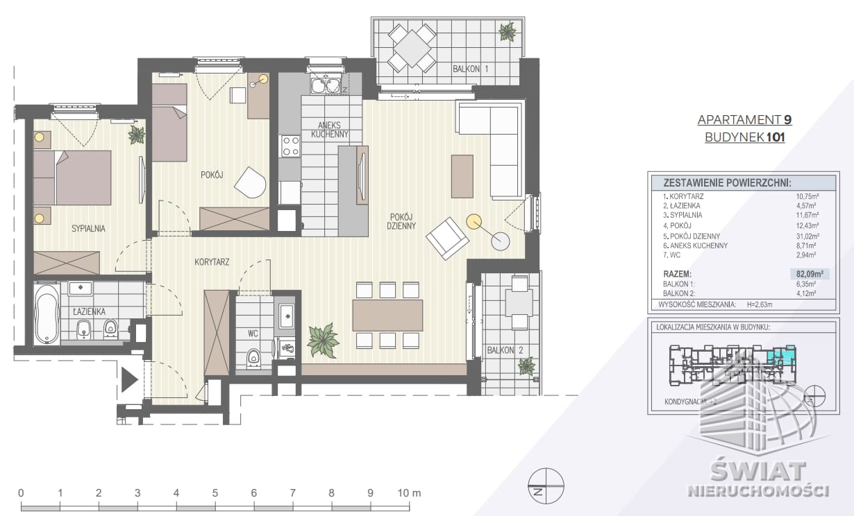 Mieszkanie na sprzedaż, Szczecin Warszewo, 3 pokoje, 82 m² — SWN31631, zdjęcie 1