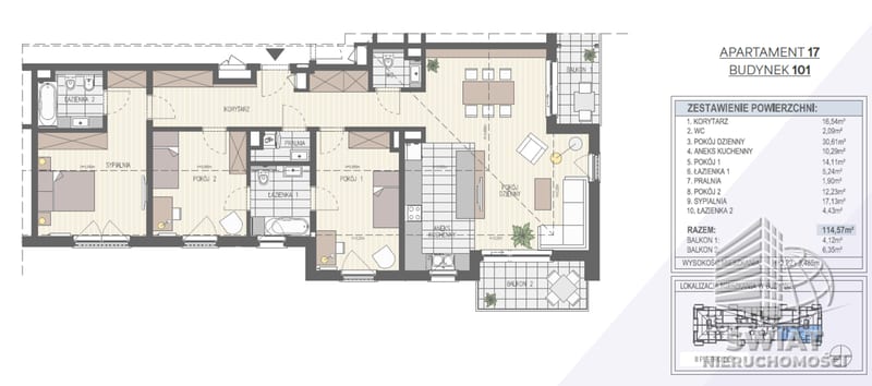 Mieszkanie na sprzedaż, Szczecin Warszewo, 4 pokoje, 115 m² — SWN31633, zdjęcie 1